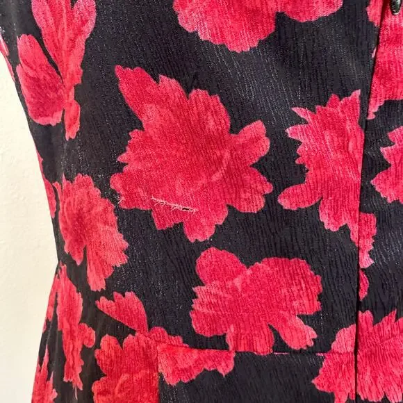 The East Order Black Floral Jacquard Mini Dress MEDIUM Slip Cocktail $169 Flaw - Picture 9 of 11